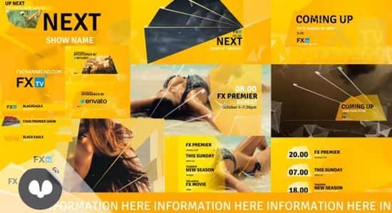 现代彩色图形电视节目导视预告包装展示动画AE模板 Fxtv Broadcast Package