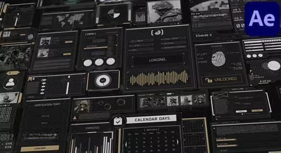 AE模板-37组科技感UI用户界面动画 HUD Pack Part 5 AE模板-37组科技感UI用户界面动画 HUD Pack Part 5