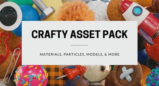 Blender插件-100种材质模型预设库 Crafty Asset Pack