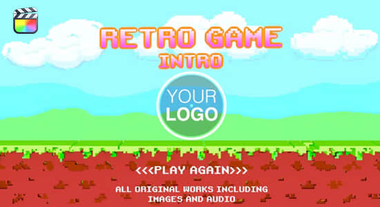 FCPX模板-80年代复古怀旧小霸王红白机游戏画面介绍开场 Retro Game Intro