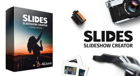 AE/PR模板-复古老电影胶片边框幻灯片展示动画 Slides – Vintage Collection