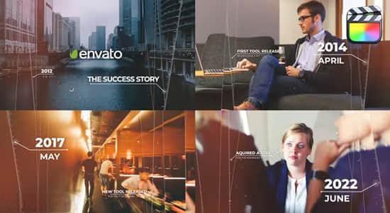 FCPX模板-公司企业时间线发展历程图文幻灯片展示片头 Elegant Timeline Slideshow