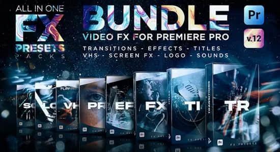 PR模板-视觉特效电影文字标题转场素材背景音效调色预设 FX Presets V12