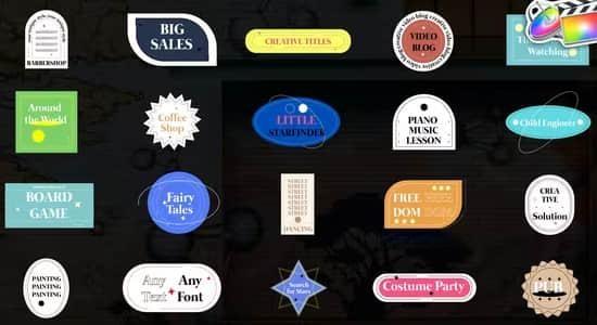 20组时尚简约美观标签文字动画FCPX插件 Creative Titles