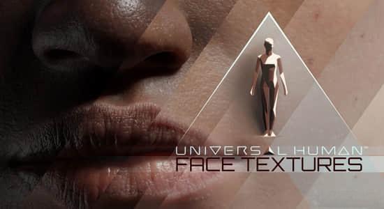 人脸皮肤贴图纹理素材Blender预设 Universal Human Face Textures 1.0