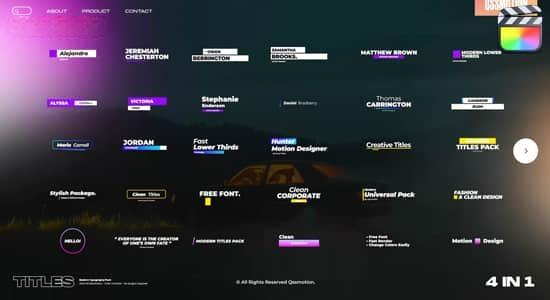 FCPX插件-30种现代创意文字标题动画预设 Titles Bundle 1.0 FCPX插件-30种现代创意文字标题动画预设 Titles Bundle 1.0