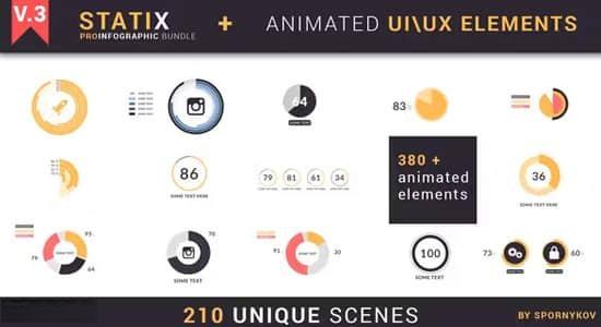 AE模板-210组公司企业信息图表统计图形展示动画 Infographic Bundle V3 AE模板-210组公司企业信息图表统计图形展示动画 Infographic Bundle V3