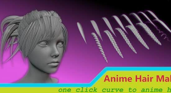 动漫风格头发制作生成Blender插件 Anime Hair Maker V1.5