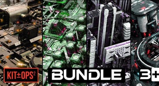 四套科幻风格三维模型包Blender预设 Dpack Bundle – Sci Fi Kitbash
