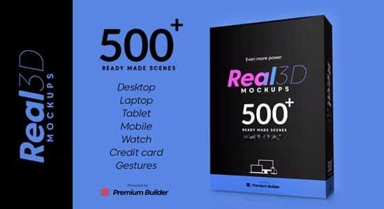 AE脚本模板-500种三维手机平板笔记本电脑手表APP展示介绍动画预设Real 3D Mockups AE脚本模板-500种三维手机平板笔记本电脑手表APP展示介绍动画预设Real 3D Mockups