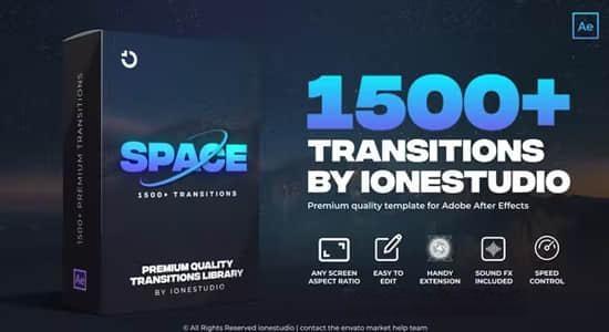 AE脚本-1500种摄像机缩放模糊冲击故障切割水墨笔刷图形无缝视频转场预设 Transitions