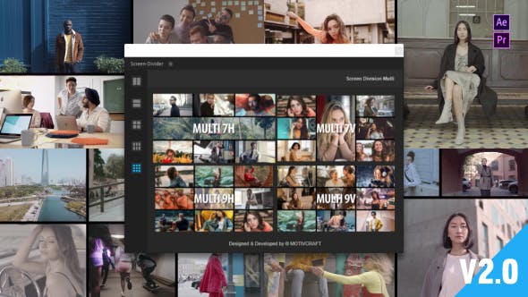 AE脚本/PR模板-视频分屏多画面网格组合动画Multi Screen Split Divider Extension V2.0 AE脚本/PR模板-视频分屏多画面网格组合动画Multi Screen Split Divider Extension V2.0