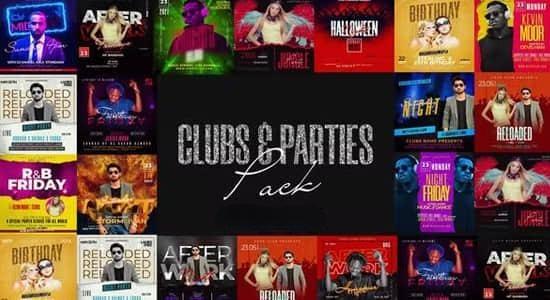 俱乐部派对晚会宣传海报排版设计视觉动画AE模板 Clubs & Parties Instagram Pack 俱乐部派对晚会宣传海报排版设计视觉动画AE模板 Clubs & Parties Instagram Pack