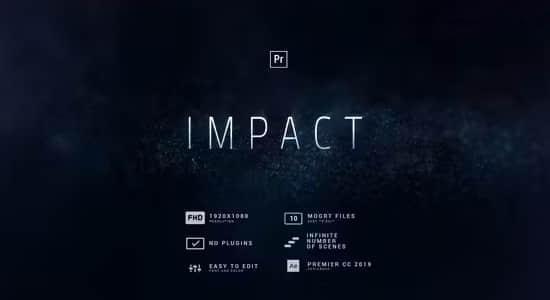 唯美大气粒子背景文字标题预告片开场片头PR模板 Impact Glitter Particles Titles 唯美大气粒子背景文字标题预告片开场片头PR模板 Impact Glitter Particles Titles