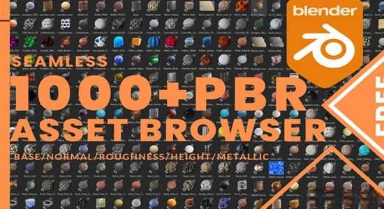 1000种金属布料泥土瓷砖木材抽象纹理Blender PBR Materials材质预设包