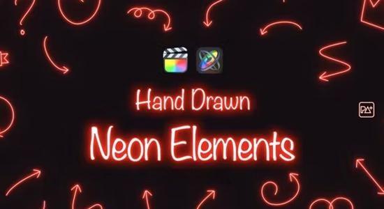 FCPX插件-48种手绘霓虹发光线条图形元素动画 Hand Drawn Neon Elements FCPX插件-48种手绘霓虹发光线条图形元素动画 Hand Drawn Neon Elements