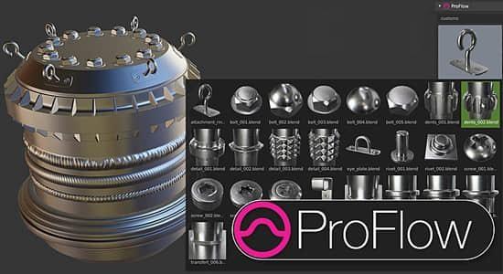 Blender插件-表面浮雕超强资产建模工具 ProFlow V0.06 Blender插件-表面浮雕超强资产建模工具 ProFlow V0.06