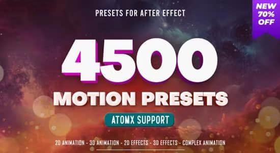 AE脚本-4500种图层运动缓入缓出弹跳蹦跶动画预设 Motion Presets