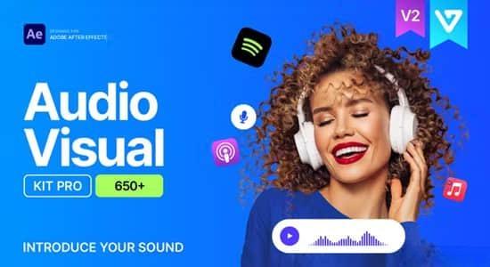 AE脚本-650个音频可视化海报封面歌词标题图形动画预设 V2