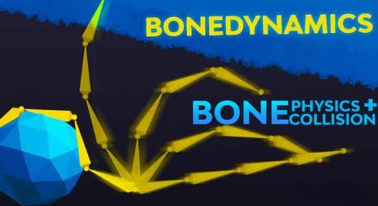 骨骼真实物理模拟效果Blender插件 Bonedynamics Pro V1.3.6