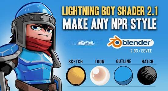 Blender插件-卡通风格高效着色器 Lightning Boy Shader V2.1.3
