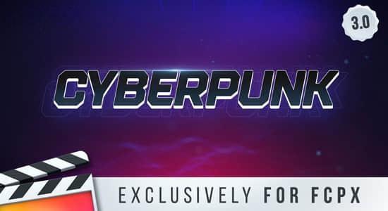 科技感赛博朋克毛刺霓虹灯扭曲转场字幕条标题动画FCPX插件 Cyberpunk 科技感赛博朋克毛刺霓虹灯扭曲转场字幕条标题动画FCPX插件 Cyberpunk
