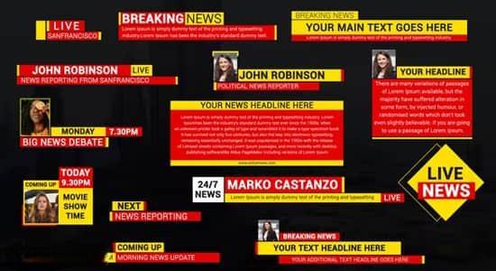 AE模板-电视广播新闻节目字幕条标题动画 News Broadcast Lower Thirds AE模板-电视广播新闻节目字幕条标题动画 News Broadcast Lower Thirds