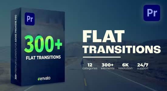 PR模板-300种平滑移动视频转场过渡预设 Flat Transitions PR模板-300种平滑移动视频转场过渡预设 Flat Transitions