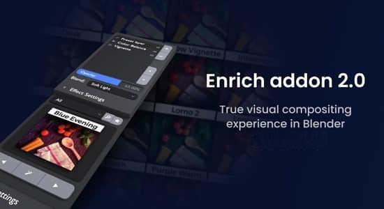 Blender插件-以图层方式后期合成调节 Enrich V2.1.0 Blender插件-以图层方式后期合成调节 Enrich V2.1.0