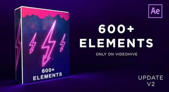 AE模板-600个创意圆圈涂鸦笔刷路径MG动画元素 Elements