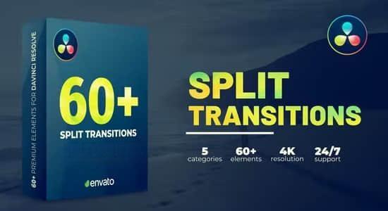 达芬奇模板-60种画面分割拆分转场过渡预设 Split Transitions 达芬奇模板-60种画面分割拆分转场过渡预设 Split Transitions
