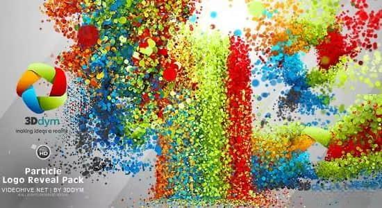AE模板-简洁彩色Particular粒子汇聚LOGO标志片头 Simple Logo Reveals