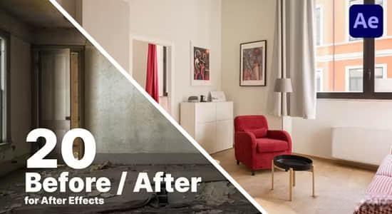 AE模板-20组画面前后对比划像展示动画 Before And After Comparison