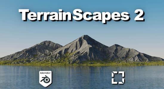 Blender插件-天空地形山水自然环境生成器 TerrainScapes V2.0 Blender插件-天空地形山水自然环境生成器 TerrainScapes V2.0