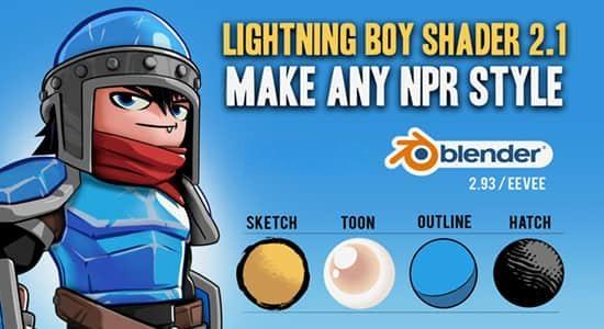 Blender插件-卡通风格高效着色器 Lightning Boy Shader V2.1.1