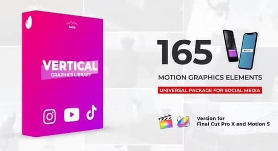 FCPX插件-165个社交媒体竖屏排版设计图形标题动画 Vertical Graphics Pack FCPX插件-165个社交媒体竖屏排版设计图形标题动画 Vertical Graphics Pack