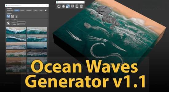 流体海浪生成3DS MAX插件 Ocean Waves Generator V1.1 流体海浪生成3DS MAX插件 Ocean Waves Generator V1.1