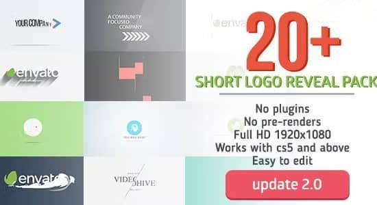 AE模板-20组创意简洁图形动画LOGO标志片头 Short Logo Reveal Pack AE模板-20组创意简洁图形动画LOGO标志片头 Short Logo Reveal Pack