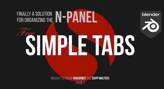 侧边栏N面板简单标签Blender插件 Simple Tabs V1.2.4 侧边栏N面板简单标签Blender插件 Simple Tabs V1.2.4