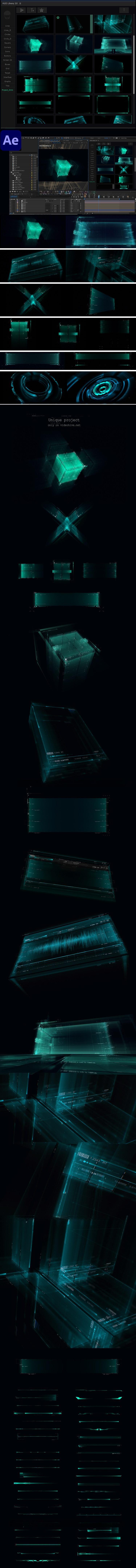 AE脚本-900个科技感线条屏幕边框UI界面元素动画预设包HUD Library V3.0