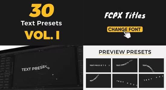 FCPX插件-30种简洁文字标题缓入缓出动画预设 Text Presets V1 For Final Cut Pro X FCPX插件-30种简洁文字标题缓入缓出动画预设 Text Presets V1 For Final Cut Pro X