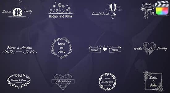 FCPX插件-33种婚礼爱情文字标题图形动画 第11季