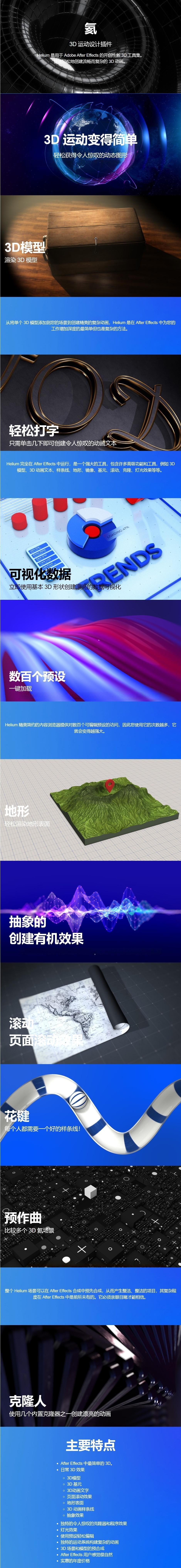 新一代三维模型运动图形动画AE插件 Helium V5.1 Mac苹果版