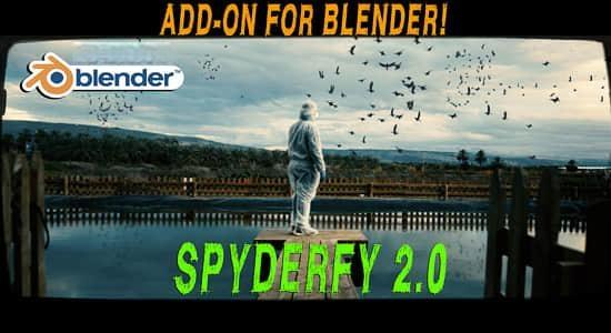 Blender插件-群体粒子动画模拟特效 Spyderfy V2.5 - Boid Systems Add-On