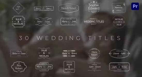 PR模板-30种浪漫爱情小清新线条婚礼标题动画 Wedding Titles
