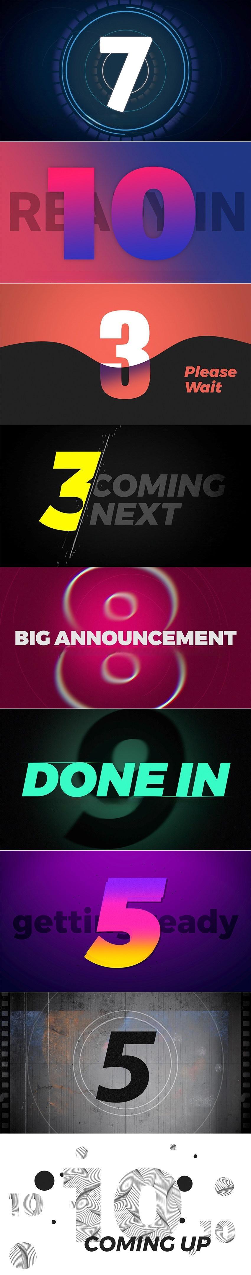 FCPX插件-65个创意数字倒计时开场片头动画 Countdown FCPX插件-65个创意数字倒计时开场片头动画 Countdown