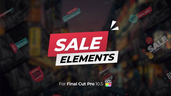 FCPX插件-27个商品店铺打折降价促销宣传文字标签动画 Sale Elements FCPX插件-27个商品店铺打折降价促销宣传文字标签动画 Sale Elements