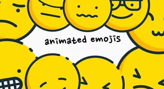 AE模板-49个手绘社交媒体Emoji表情动画 Animated Emojis Pack