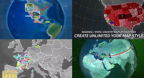 AE模板-三维地球世界地图定点坐标路径连线动画展示工具包 Globe Map Connection Kit AE模板-三维地球世界地图定点坐标路径连线动画展示工具包 Globe Map Connection Kit