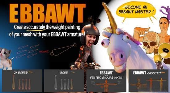 Blender插件-角色绑定自动刷权重高级工具 EBBAWT V1.0 – Accurate Weight Painting With Armature Blender插件-角色绑定自动刷权重高级工具 EBBAWT V1.0 – Accurate Weight Painting With Armature